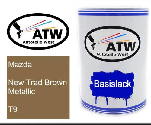 Mazda, New Trad Brown Metallic, T9: 500ml Lackdose, von ATW Autoteile West.